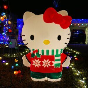 Hello Kitty Holiday Blow Mold Lights Up 26" LARGE VERSION Hard to Find NEW